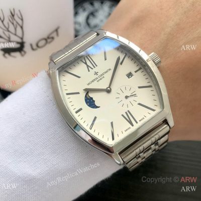 Replica Vacheron Constantin Malte Moonphase SS White Dial watch Wholesale